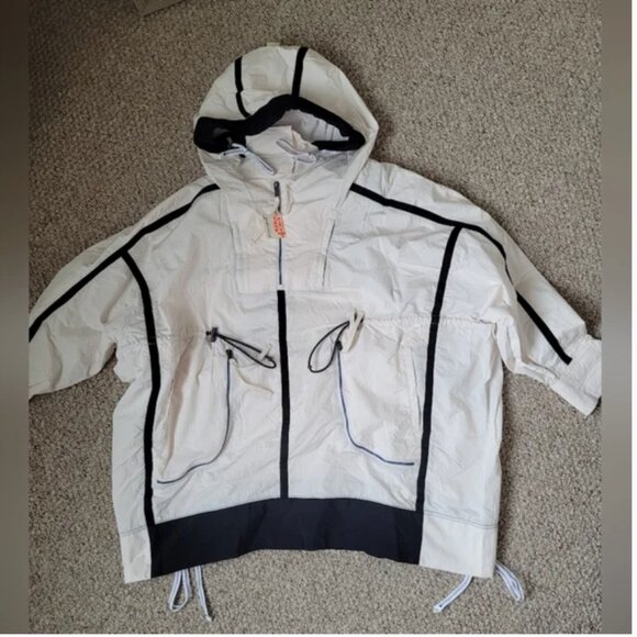 Free People NWT Peace Out Backpack Parachute Parka White Jacket size M/L - Picture 5 of 9